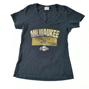 Women's Large Milwaukee Brewers MLB Blue Short Sleeve Shirt Gomez 27